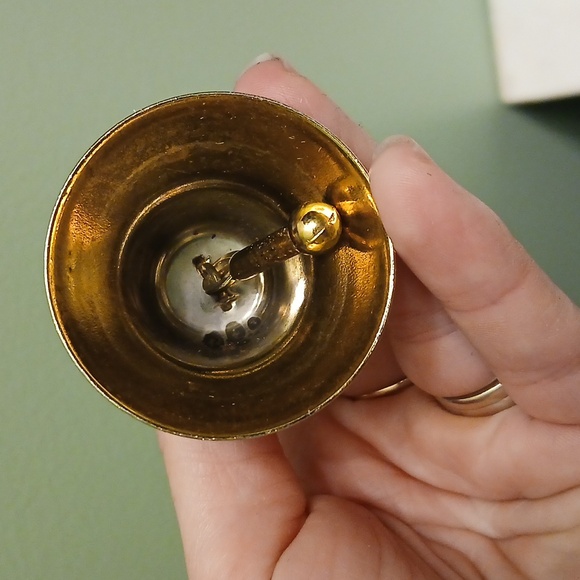 Vintage Brass Souvenir Bell From Graceland Small Guitar Charm Below The Shield - Picture 4 of 4